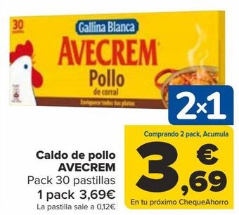 Carrefour Caldo de pollo avecrem oferta