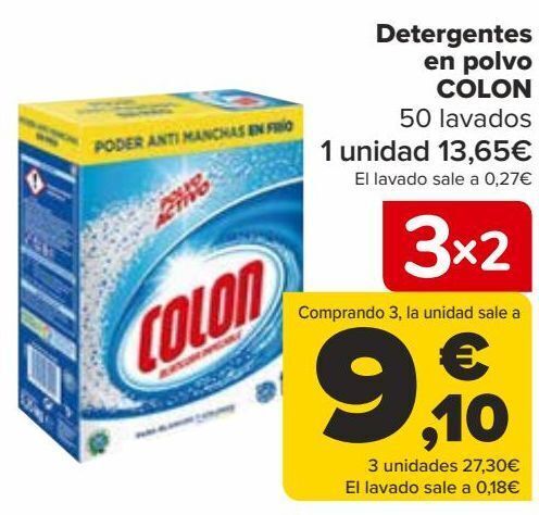 Carrefour Detergente en polvo colon oferta