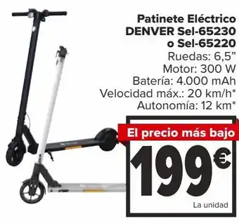 Carrefour Patinete eléctrico denver sel-65230 o sel-65220 oferta