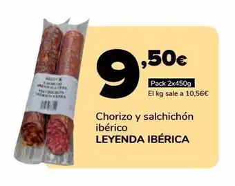 Supeco Chorizo y salchichón ibérico leyenda ibérica, 2x450g oferta