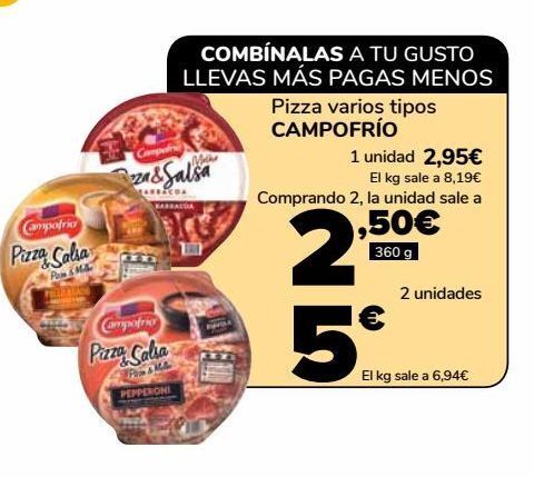 Supeco Pizza varios tipos campofrío, 360g oferta
