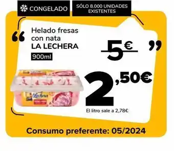 Supeco Helado fresas con nata la lechera, 900ml oferta