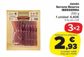 Carrefour Market Jamón serrano reserva ibersierra oferta