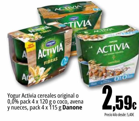 Unide Market Yogur activia cereales original o 0,0% , avena y nueces danone oferta