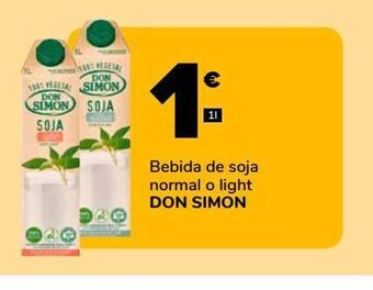 Supeco Bebida de soja normal o light don simon. 1l oferta