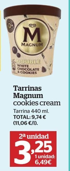 La Sirena Tarrina de helado magnum oferta