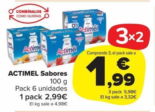 Carrefour Market Actimel sabores oferta