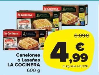 Carrefour Market Canelones o lasañas la cocinera oferta