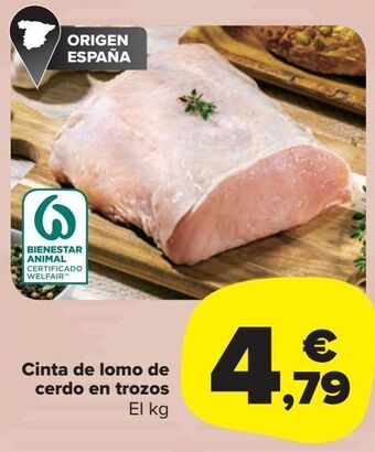 Carrefour Market Cinta de lomo de cerdo en trozos oferta