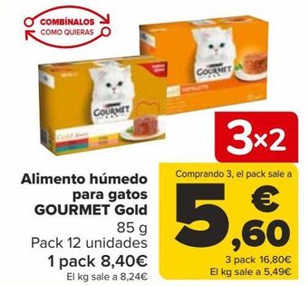Carrefour Alimento húmedo para gatos gourmet gold oferta