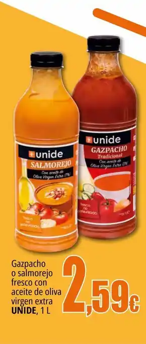 Unide Market Gazpacho o salmorejo fresco con aceite de oliva virgen extra unide oferta