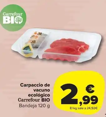 Carrefour Market Carpaccio de vacuno ecológico carrefour bio oferta