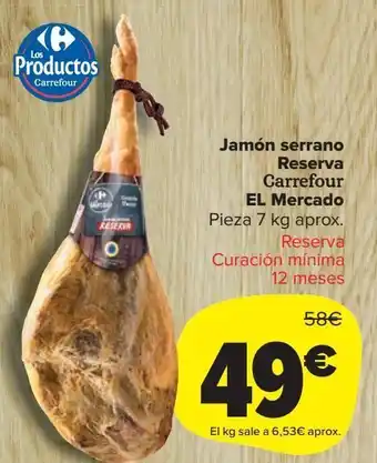 Carrefour Market Jamón serrano reserva carrefour oferta