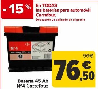 Carrefour Batería 45 ah nº4 carrefour oferta