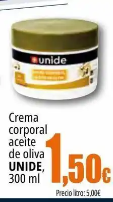 Unide Market Crema corporal aceite de oliva unide oferta