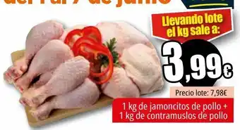 Unide Market 1kg de jamoncitos de pollo + 1kg de contramuslos de pollo oferta