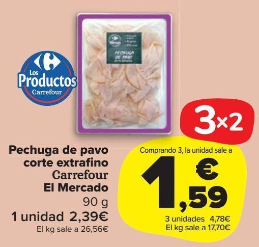 Carrefour Market Pechuga de pavo corte extrafino carrefour oferta