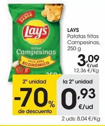 Eroski Lays patatas fritas campesinas 250 g oferta