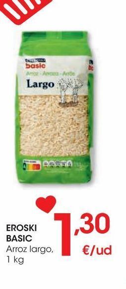 Eroski Eroski basic arroz largo 1 kg oferta