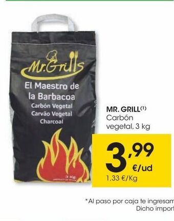 Eroski Mr grill carbon vegetal 3 kg oferta