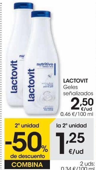 Eroski Lactovit gel de ducha leche 550 ml oferta