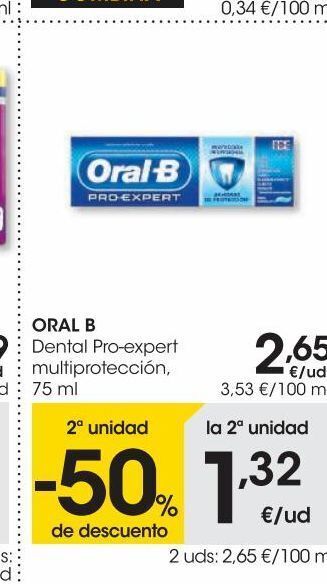 Eroski Oral b dental pro-expert multiprotección 75 ml oferta