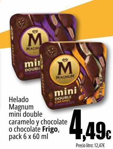 Unide Market Helado magnum mini double caramelo y chocolate o chocolate frigo oferta