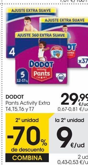 Eroski Dodot pants infantil activity extra talla 4 45 uds oferta