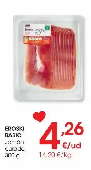 Eroski Eroski basic jamón curado 300 g oferta