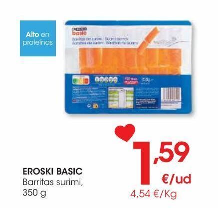 Eroski Eroski basic barritas surimi 350 g oferta