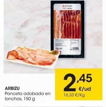 Eroski Arbizu panceta adobada en lonchas 150 g oferta