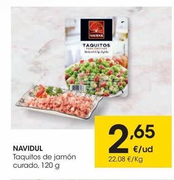 Eroski Navidul taquitos de jamón curado 120 g oferta