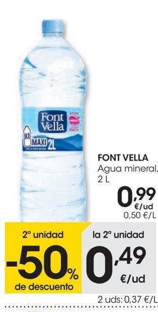 Eroski Font vella agua mineral 2 l oferta