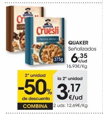 Eroski Quaker cruesli 4 nuts 375 g oferta