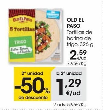 Eroski Old el paso tortillas de harina de trigo 326 g oferta