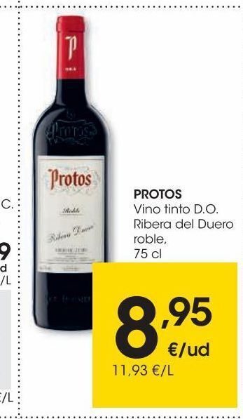 Eroski Protos vino tinto d.o. ribera del duero roble 0,75 l oferta