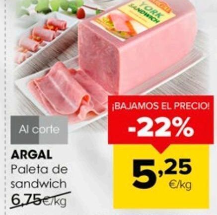 Autoservicios Familia Jamón cocido argal oferta