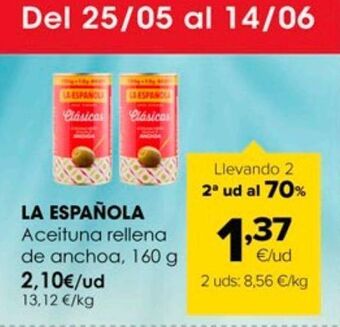 Autoservicios Familia Aceitunas rellenas de anchoa la española oferta