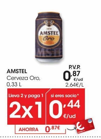 Eroski Amstel cerveza oro 0,33 l oferta