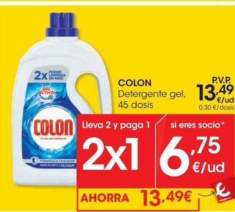 Eroski Colon detergente gel 45 dosis oferta