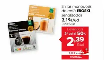Autoservicios Familia Café monodosis eroski oferta