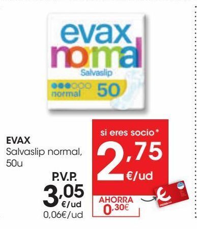 Eroski Evax salvaslip normal 50u oferta