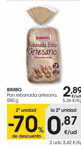 Eroski Bimbo pan rebanada artesana 550 g oferta