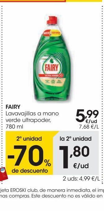 Eroski Fairy lav. mano ver ultrap 780ml oferta