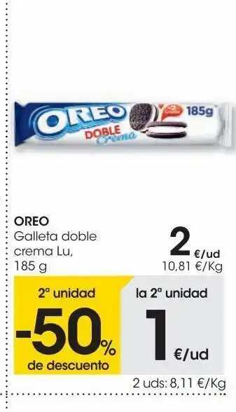 Eroski Oreo galleta doble crema lu 185 g oferta