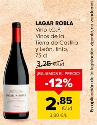 Autoservicios Familia Vino tinto lagar de la robla oferta