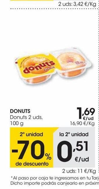 Eroski Donuts donuts 2 uds 100 g oferta