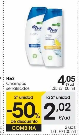 Eroski H&s champu citrus 300 ml oferta