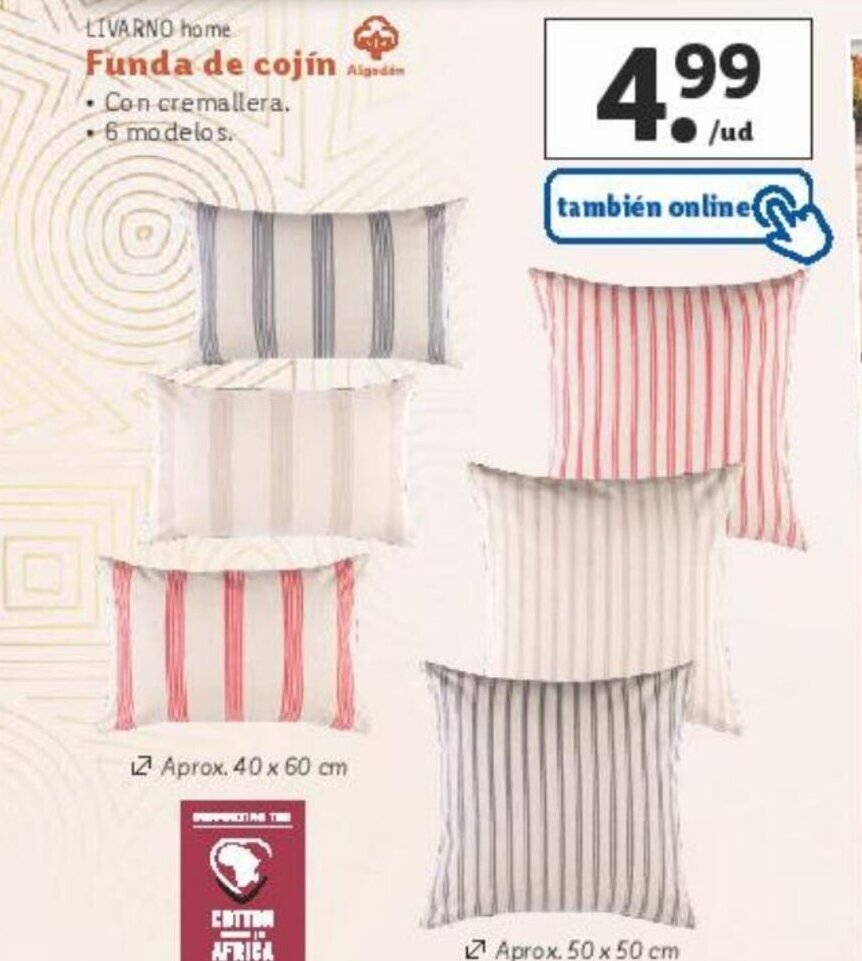 Lidl LIVARNO home Funda de cojín oferta