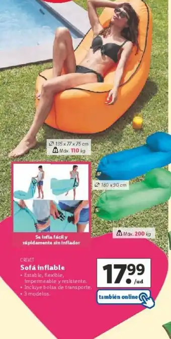 Lidl CRIVIT Sofá inflable oferta